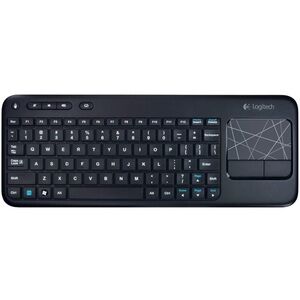 Logitech Black Wireless K400R USB compact Keyboard, 3.5 inch Integrated Touchpad